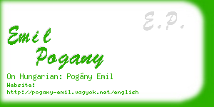 emil pogany business card